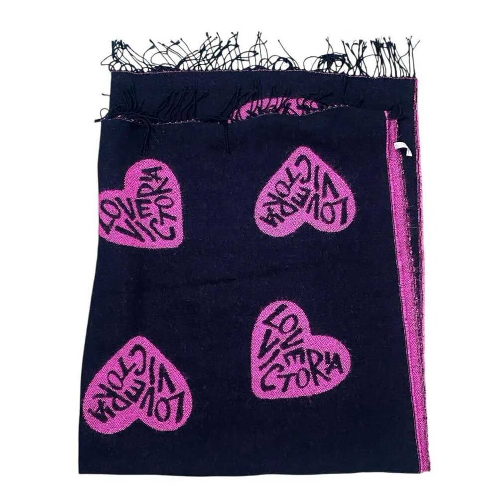 00s 2010s Victoria's Secret Heart Logo Blanket Throw